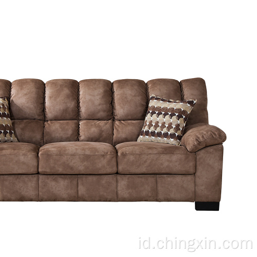 Sectional Fabric Sofa Set Tiga Seater Ruang Tamu Mebel Sofa